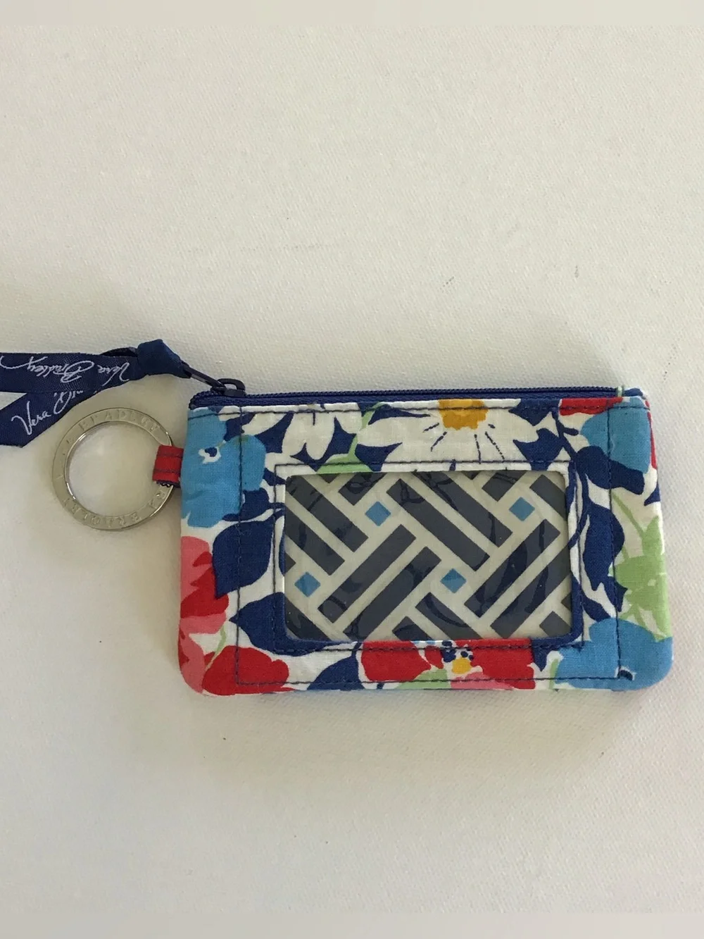 Vera Bradley Multicolor Floral ID Wallet with Key Ring